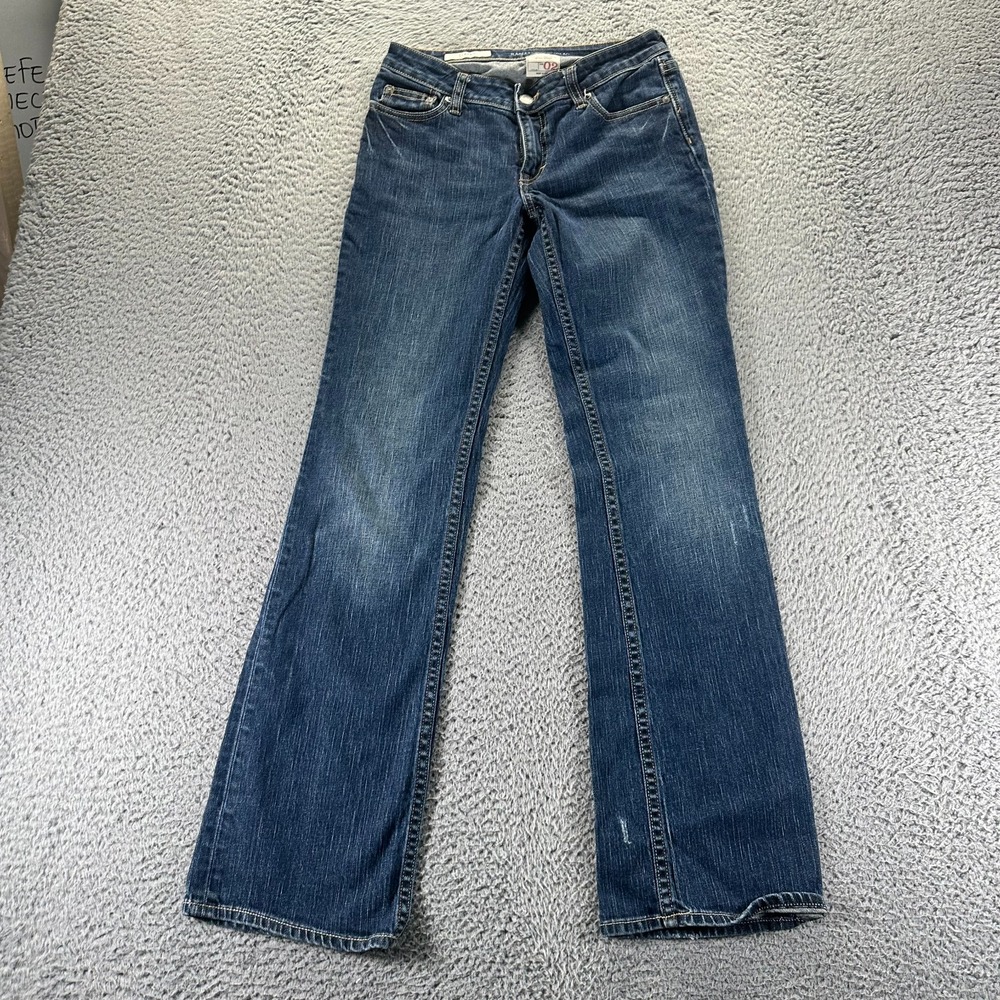 Banana Republic Jeans Women's 2 Blue Cotton Denim Bootcut Classic Faded Stretch